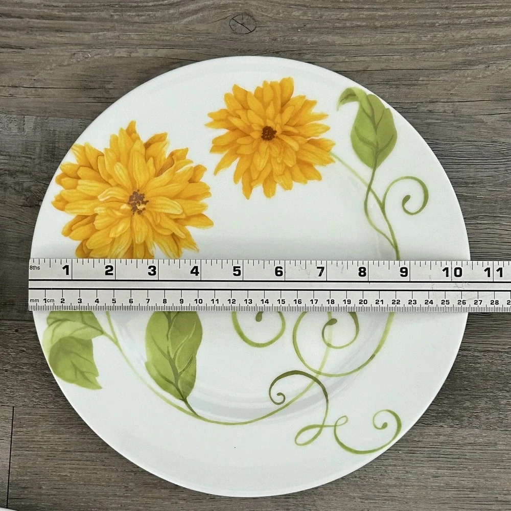 Westbury Court Lyrical Blooms Dinner Plates Perennial Sunflower Floral Set of 3